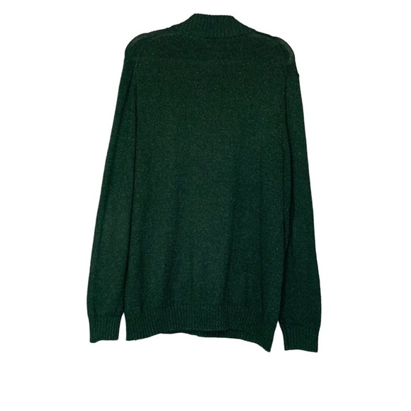 Izod Forest Green Raglan quarter button up long‎ sleeve sweater. Size XL - Picture 2 of 5